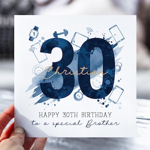 Carte d'anniversaire personnalisée | 30e carte pour lui, fils, petit-fils, neveu, frère, mari | Carte d'anniversaire pour homme | Joyeux 30e anniversaire