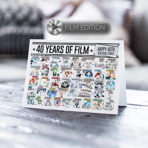 40th Birthday Card Film Edition | Born in 1986 | 40 Years Of Film | Milestone Birthday Card For Him, Son, Brother, Husband, Dad, Grandson