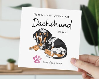 Dachshund Mothers Day Card | Sausage Dog | Dachshund Lovers | Card from the Dog | Dog Mum | Sausage Dog Mothers Day | Hoomum Custom Card