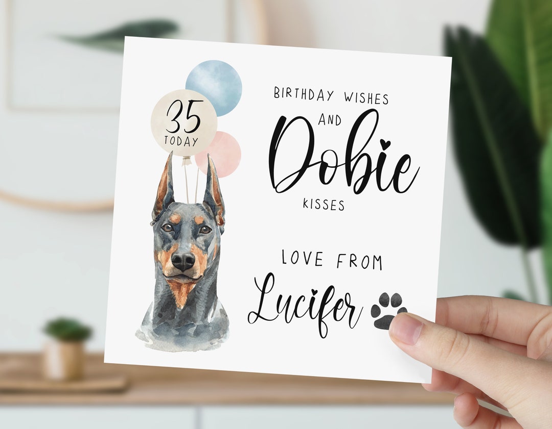 Personalised Doberman Birthday Card RefPID037