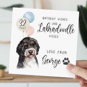 Labradoodle Birthday Card | Happy Birthday From The Labradoodle | Personalised Card From The Dog | Custom Labradoodle Birthday Card |