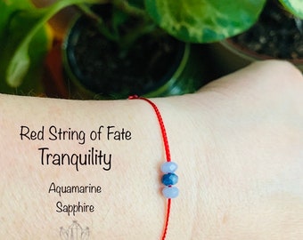 Red Sring  Bracelet | Tranquility | Kabbalah Bracelet | Red Silk Thread | Protection | Calm Mind Support | Red String of Fate | Tiny Gems