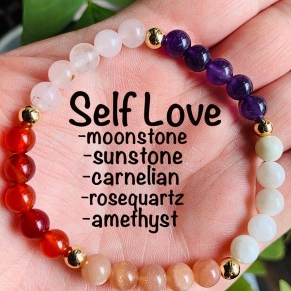 SELF LOVE Healing Energy Crystal Gemstone Bracelet, Self Acceptance , Power Bracelet, Healing Crystal, empowering, Body Positivity