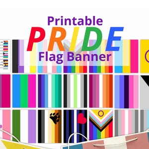 Bandeiras do Orgulho LGBTQIA+ para imprimir em casa | Decoração DIY para Festa do Orgulho | 20 Bandeiras para Imprimir | PDFs para tamanho A4 ou Carta EUA e PNGs