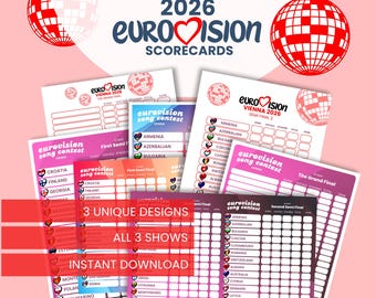 Tabelloni punteggi Eurovision 2026, materiale stampabile essenziale per guardare l'Eurovision Song Contest