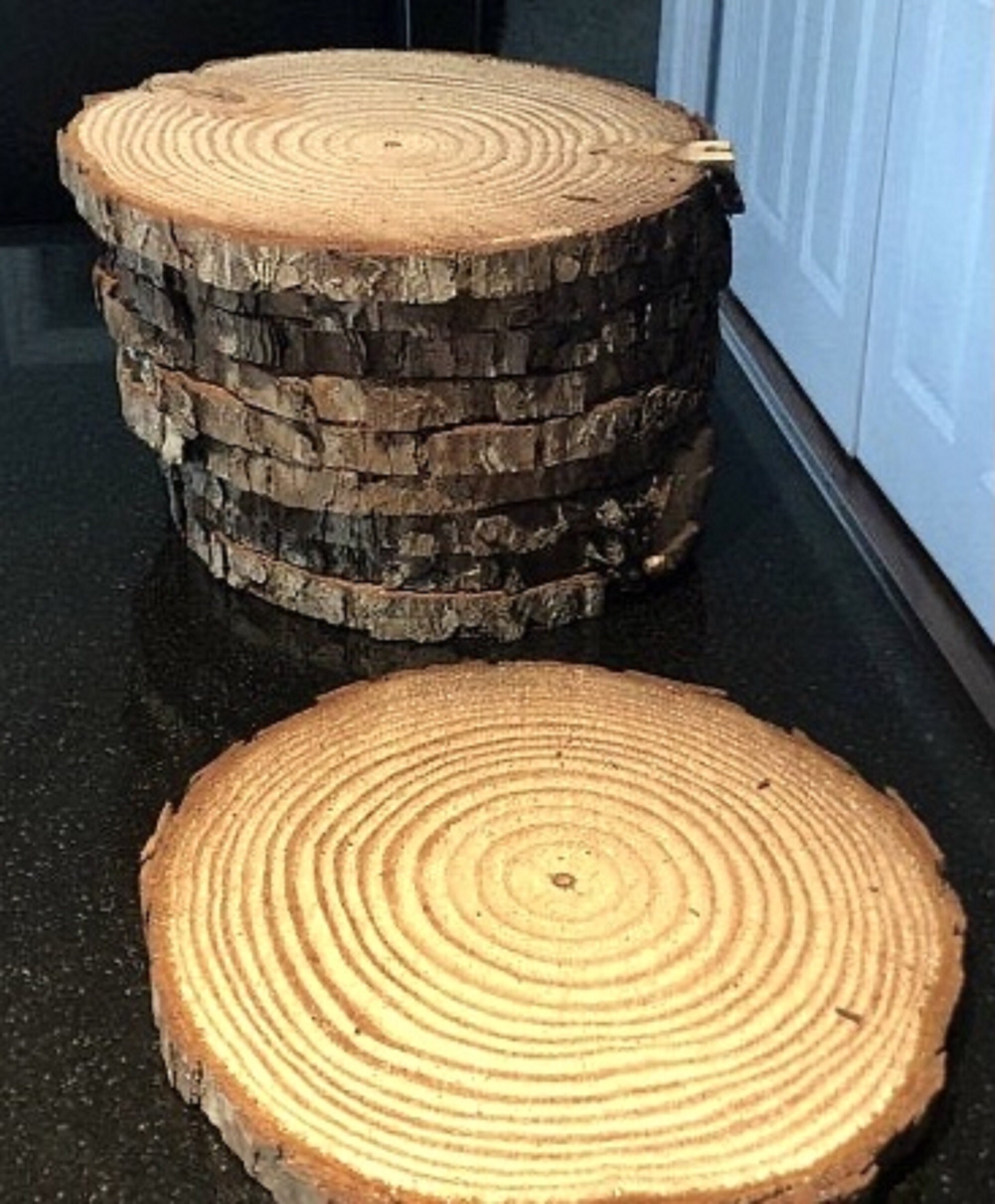 10 Pack Round Rustic Woods Slices 9 Unfinished Wood Etsy