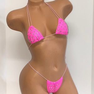 EXOTIC DANCEWEAR Mini Hot Pink 2tlg mit Elastischer Schnürung