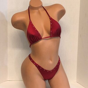 EXOTIC DANCEWEAR - Red 2pc Thong style
