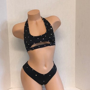 Exotic Dancewear- Black Two Piece