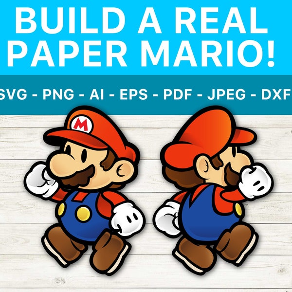 Paper Mario Figure SVG - DIY Paper Mario Figure - Papercraft -  File For Cricut, Silhouette & other e-cutters