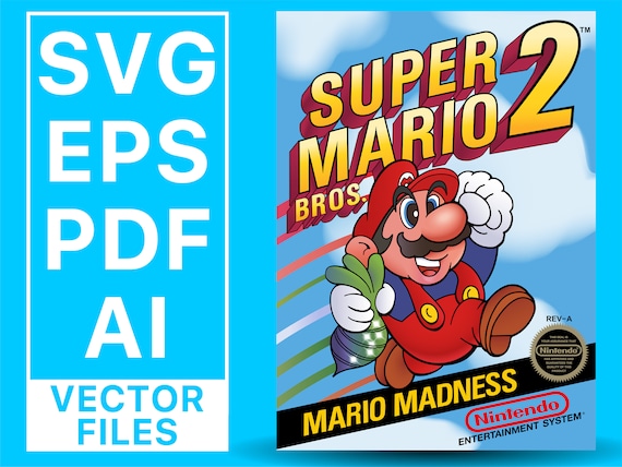 Super Mario Bros 2 Vector File: NES Cover Art (digital Download