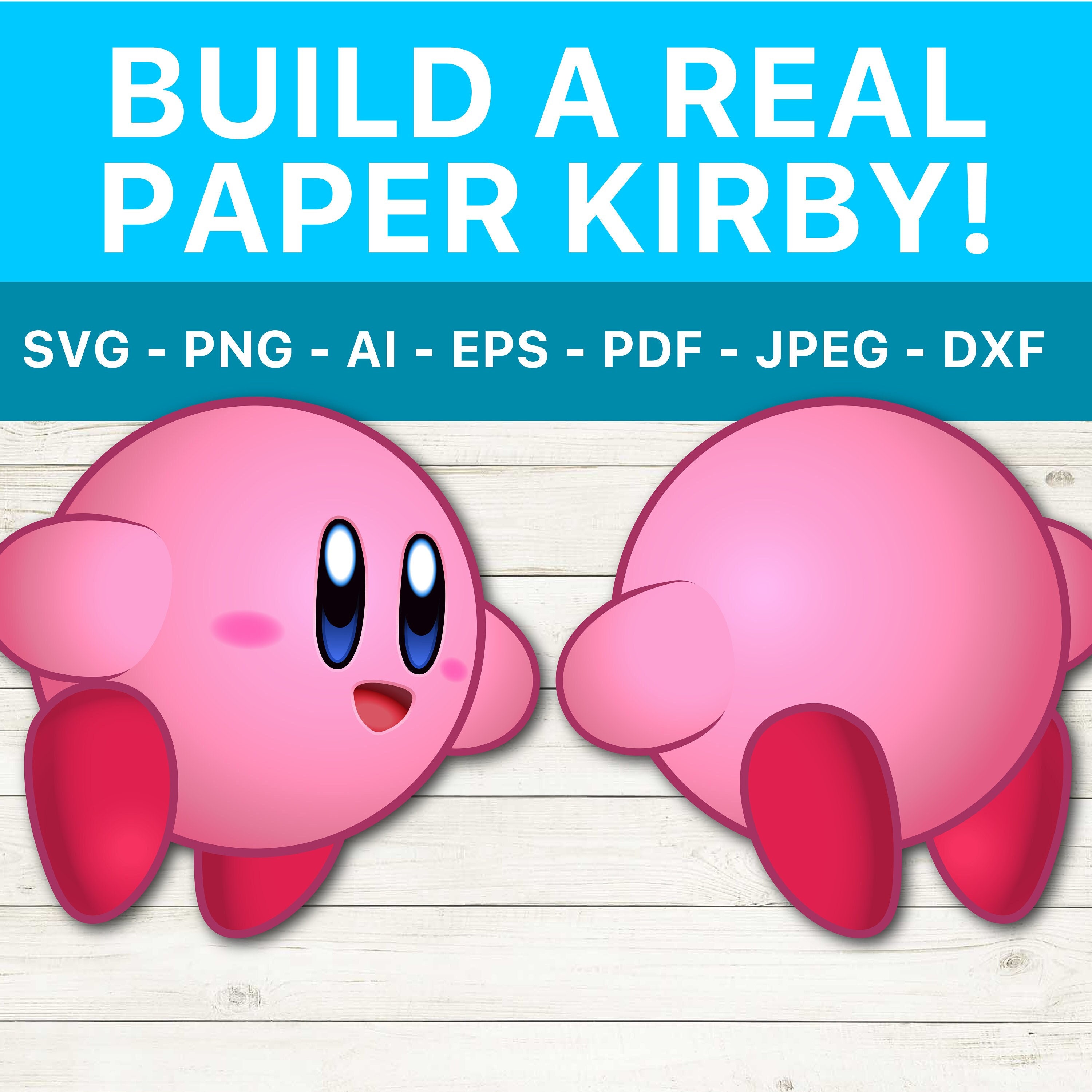 Paper Kirby Figure SVG - DIY Paper Kirby Figure - Papercraft - File for ...