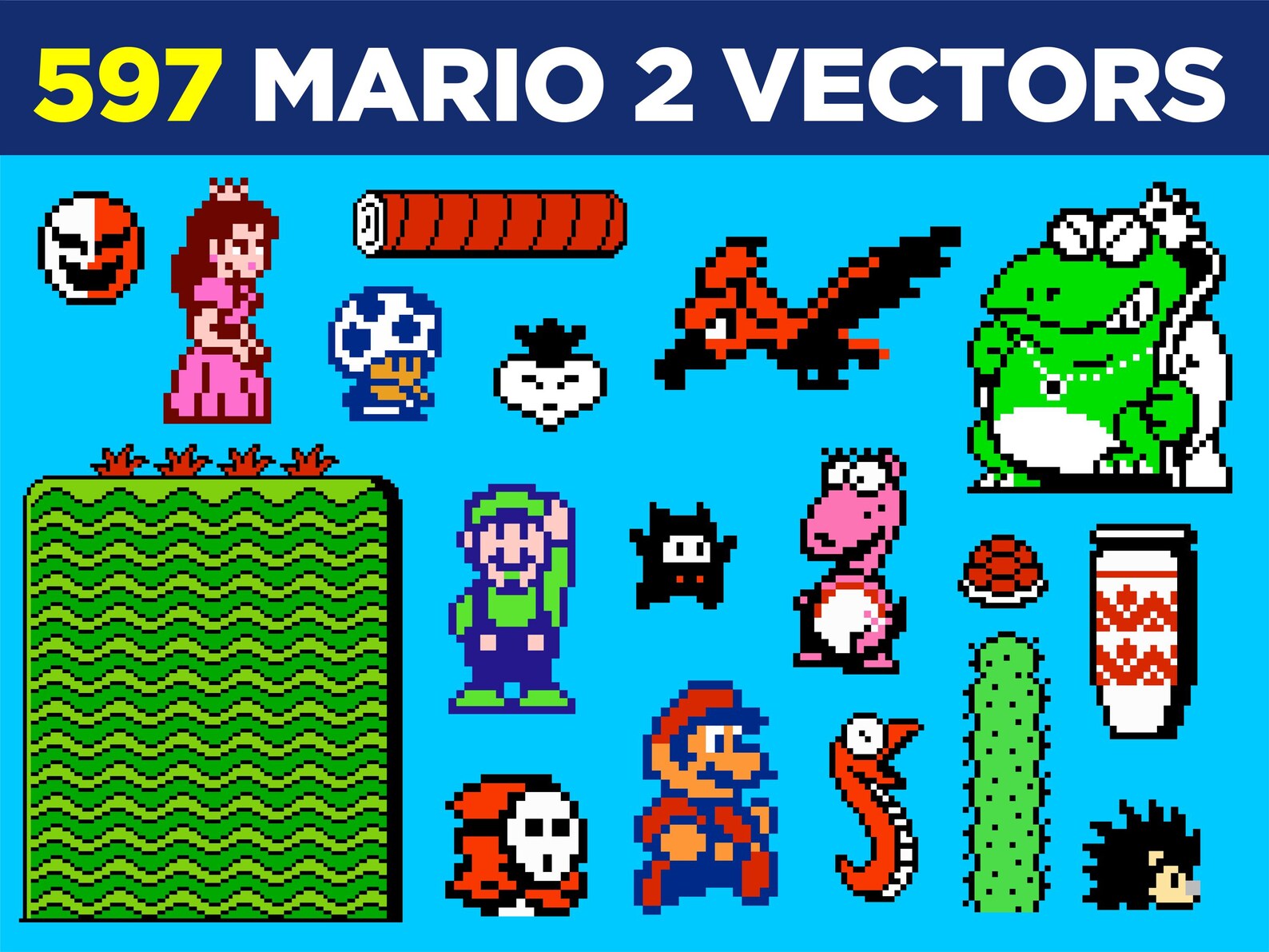 Mario Mega Pack: 1500+ Vector Sprites & Covers (digital Download) - Etsy