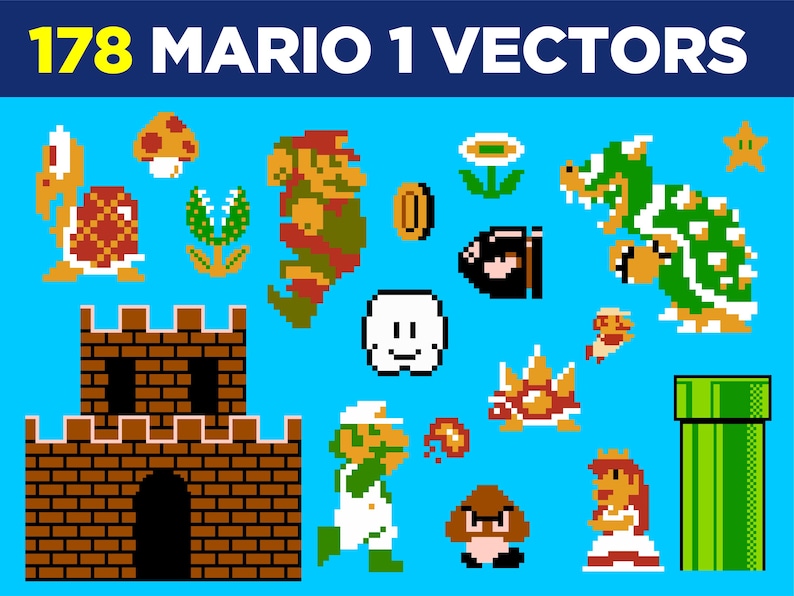 Mario Mega Pack: 1500+ Vector Sprites & Covers (digital Download) - Etsy