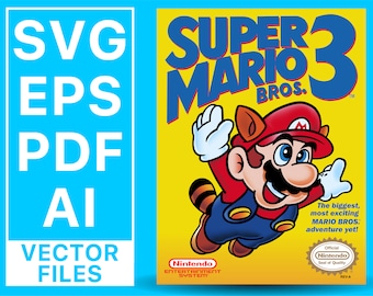 Super Mario Bros 3 Vector File: NES Cover Art (digital Download