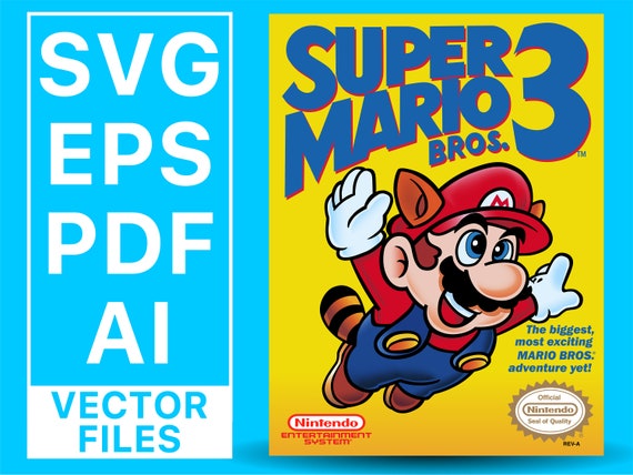 Super Mario Bros 3 Vector File: NES Cover Art (digital Download