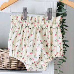 Rose Bud Floral Baby Bloomer: Handmade Diaper Cover
