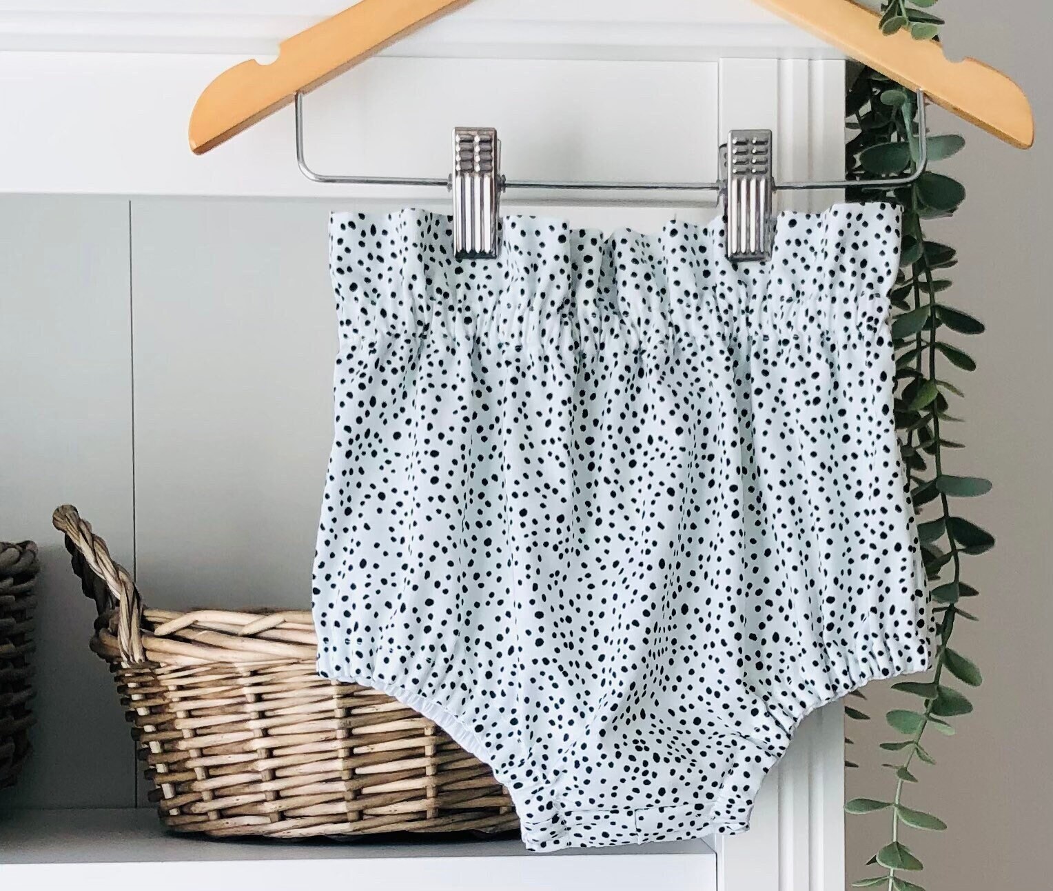 Black Dotty Baby Bloomer//baby Girl Bloomer Black and White Etsy