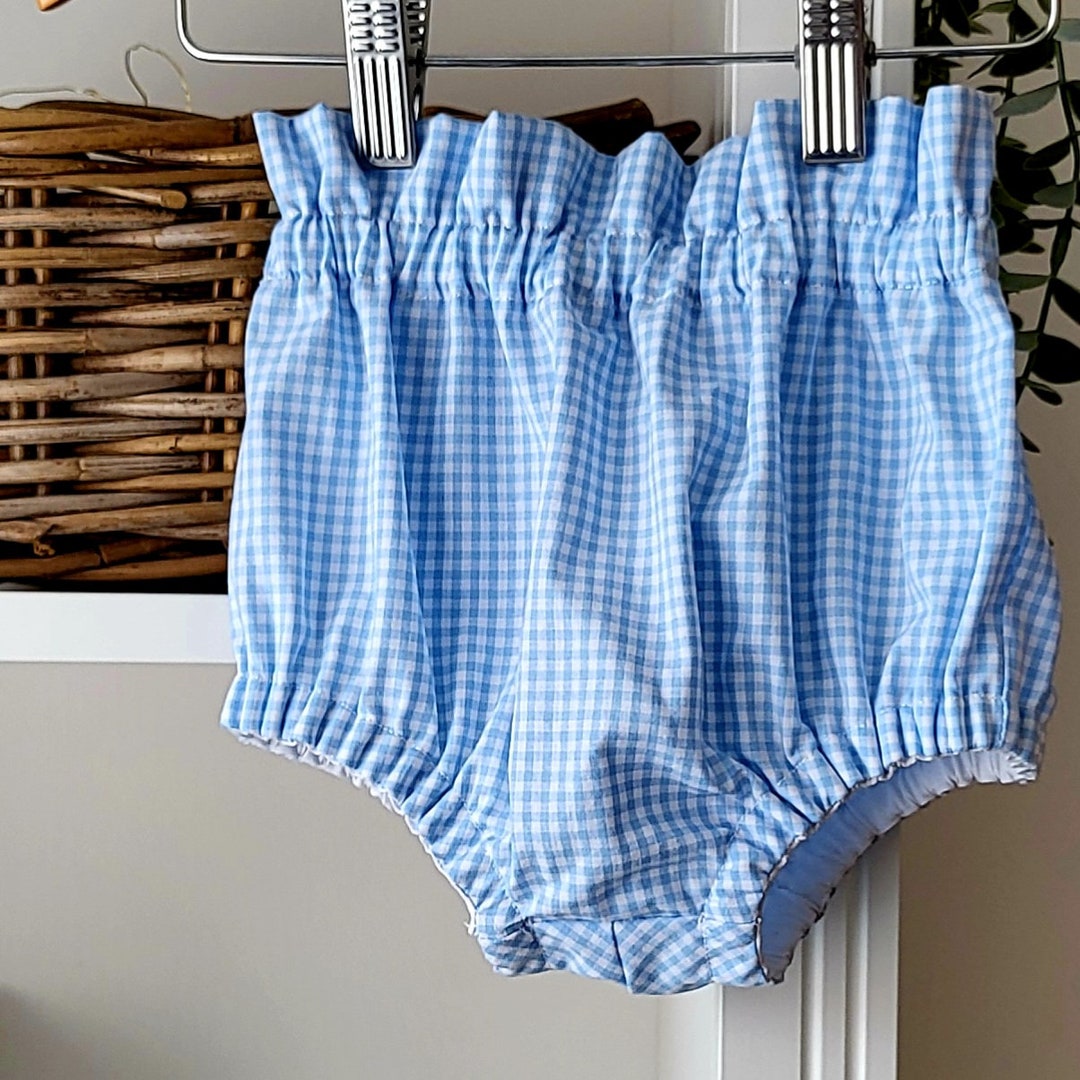 Oasis Blue Gingham Bloomer Set