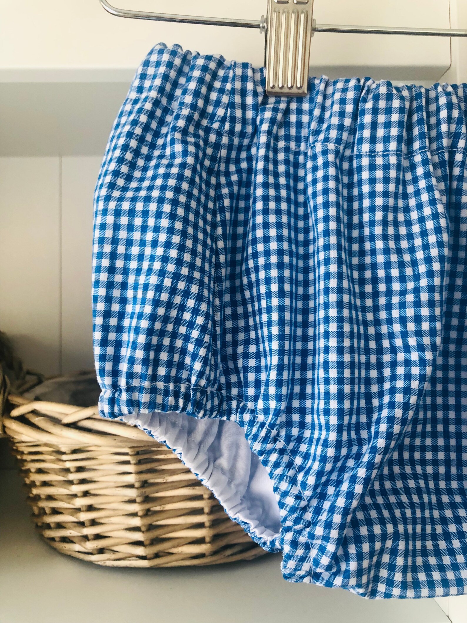 Darby Gingham Button Detail Bloomers in Blue (3mths-3yrs)