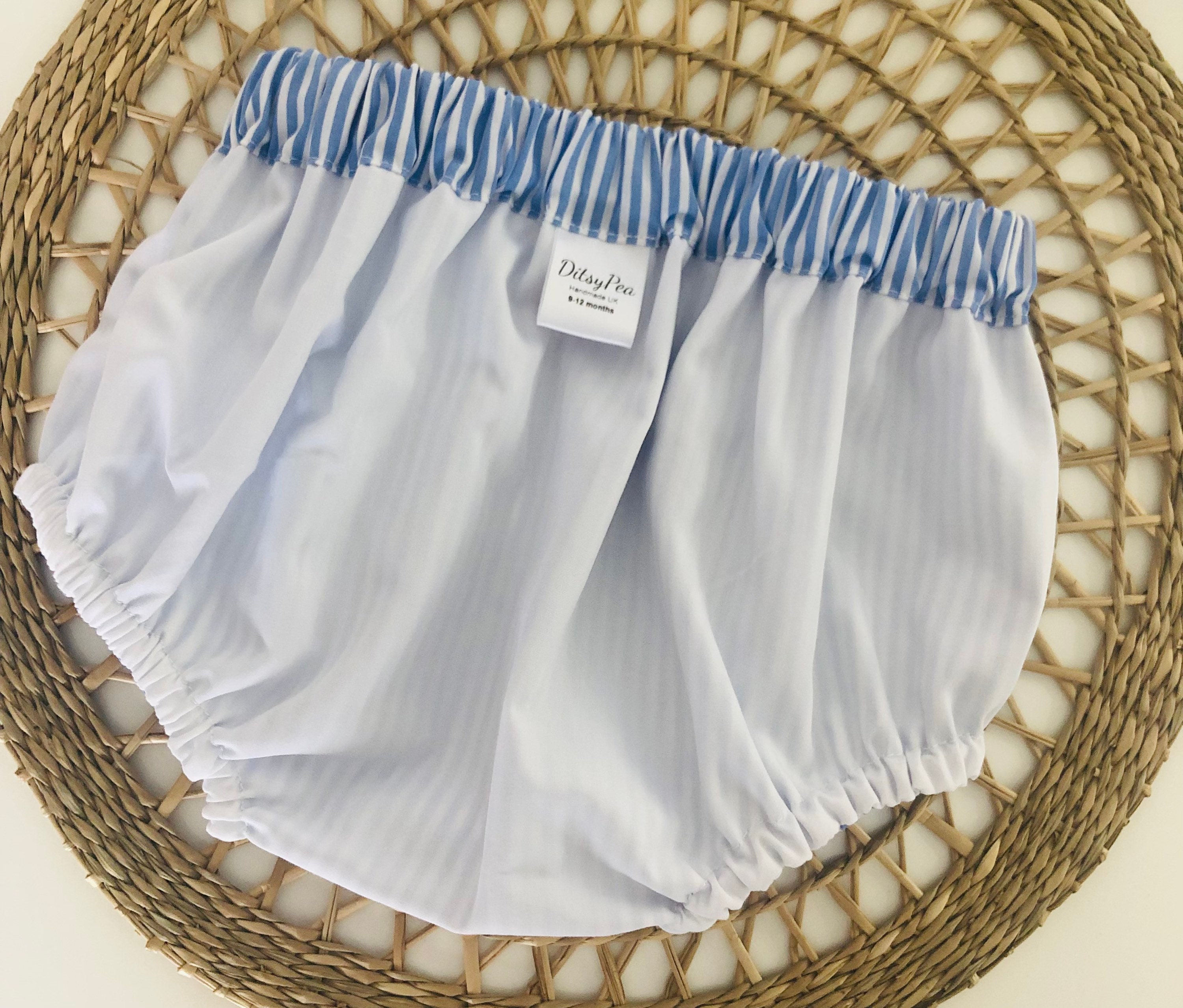Pale Blue Striped Bloomer//baby Boy Bloomer Blue and White Etsy