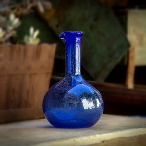 Carafe blue 22 cm, hand-blown glass