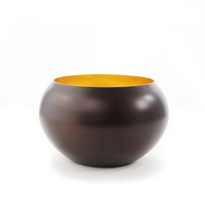 Teelichtschale Roomy bronzen/gold klein