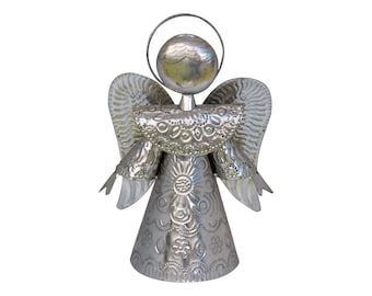 Anjo prata 20 cm, anjo da guarda, decoração de Natal
