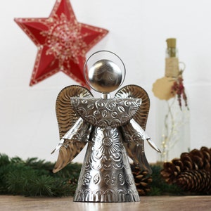 Angel silver 25 cm, guardian angel, Christmas decoration