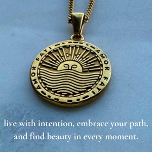Stoic pendant gold amor fati necklace