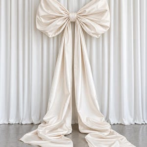 Ivory Giant Satin Bow, Wedding & Bridal Shower Oversized Bow Decor