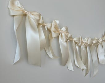 Satin Bow Garland – Perfect for Holidays, Birthdays, Weddings, Showers & Parties