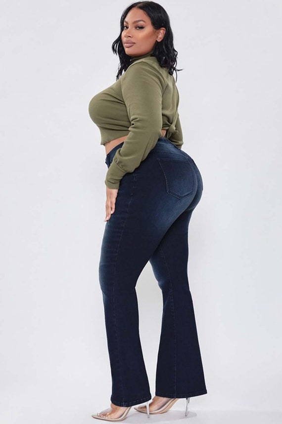 Women's Plus Size High Rise Flare Jeans 