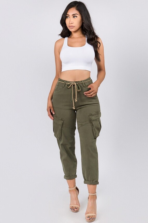 Loose Baggy Olive Green Cargo Pants 