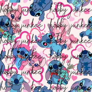 Stitch Love Doodles Seamless + PNG set - ¡LANZAMIENTO LIMITADO!