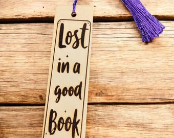 Engraved Wooden Bookmark: Personalized Book Lover Gift