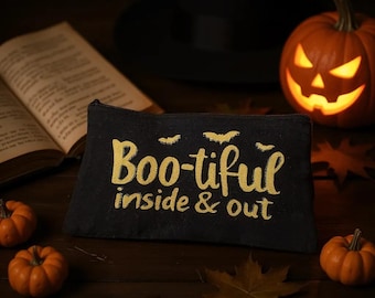 Halloween Makeup Bag | Gothic Zipper Pouch, Travel Organizer
