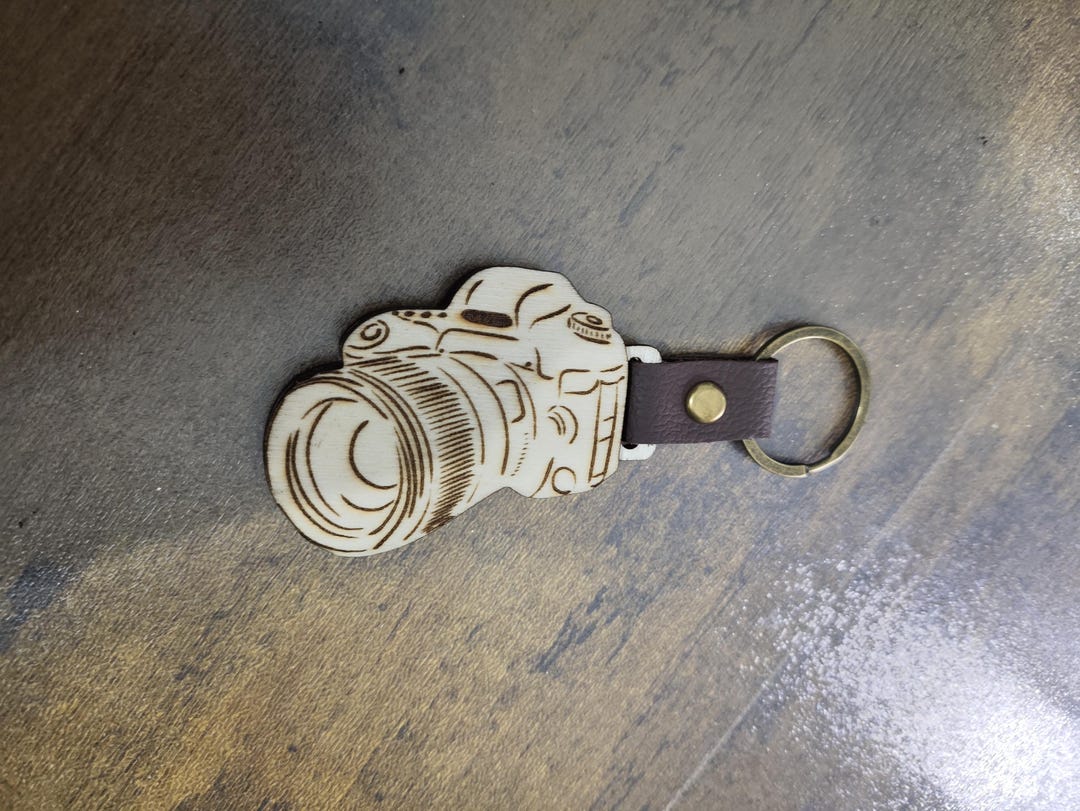 Engraved Wooden Camera Keychain | Personalized Musician/photographer ...