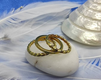 Stackable 3-Piece Ring Set – Handmade Minimalist Brass Bands