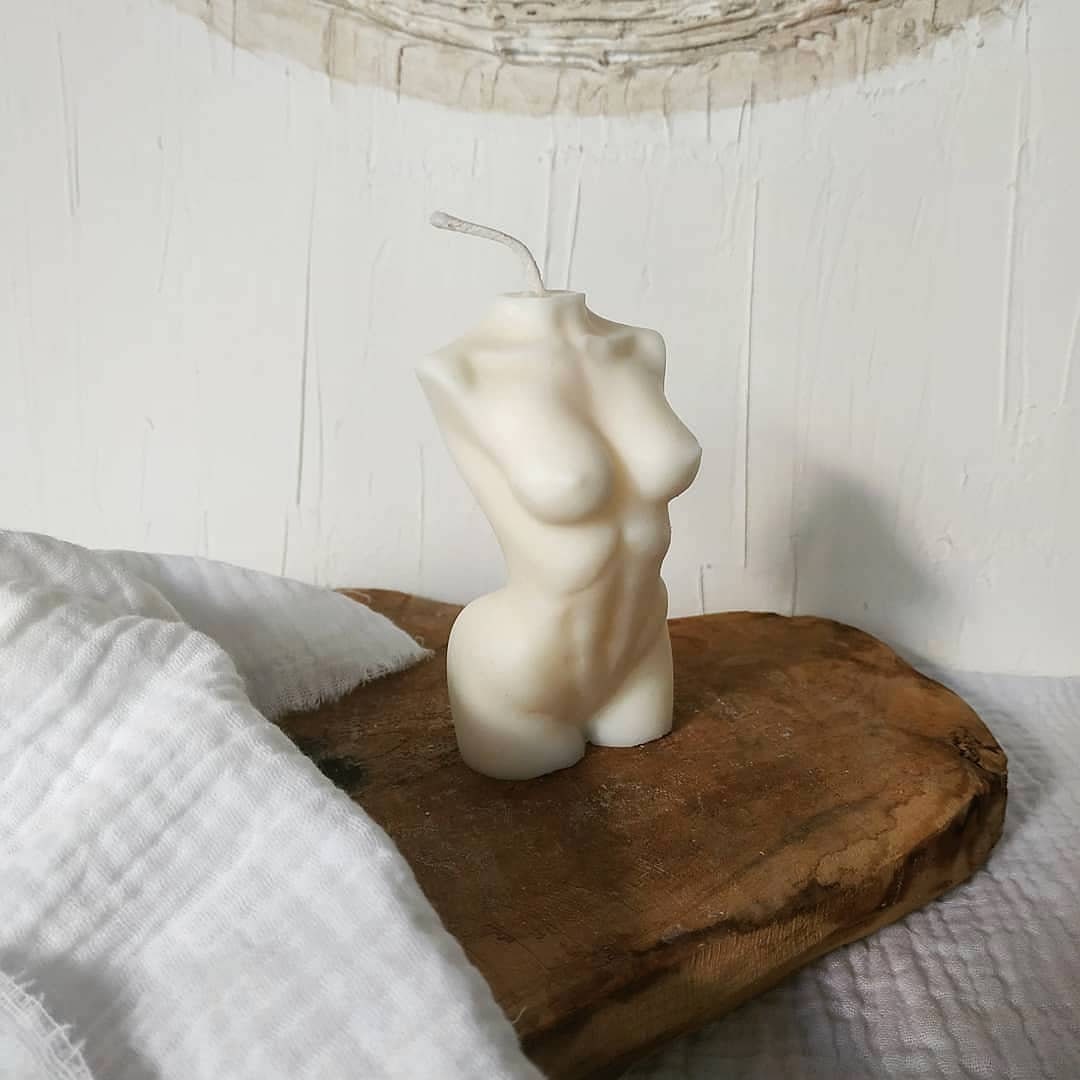 Bougie Artisanale Corps de Femme à La Cire Végétale Soja