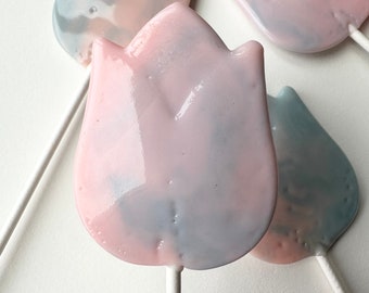 Cotton Candy Tulip Lollipops