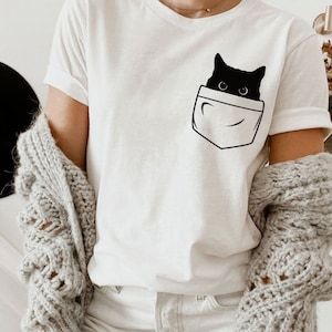 Svg Chat dans une poche, Design de chemise Chat dans une poche | Fichier coupe Cricut