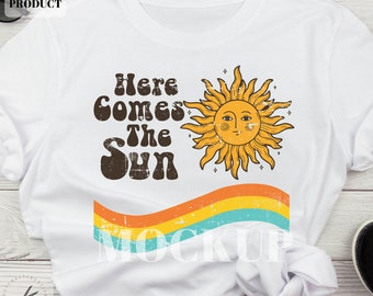 Retro Here Comes The Sun Shirt Sublimation Design (Digital Download)