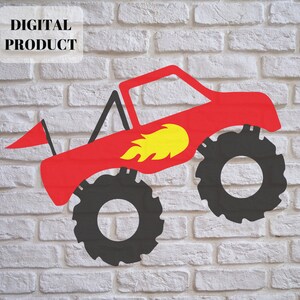 Car Clipart: Monster Truck Layered svg, Boy truck svg, Cricut cutfile SVG, Digital Download svg png eps