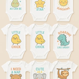 Baby Onesie SVG & PNG Bundle | 9 Cute Digital Designs for Baby ...