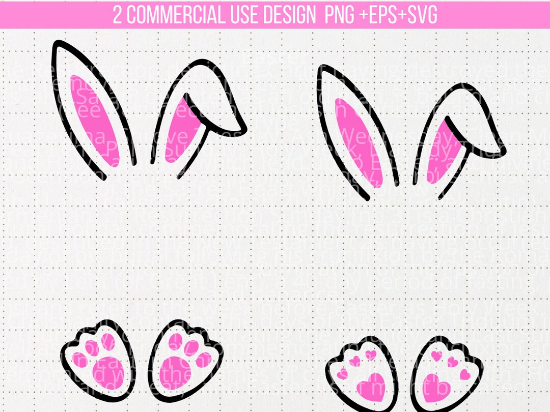 Bunny Feet and Ears Svg Png, Bunny Ears Svg, Bunny Feet Svg, Easter