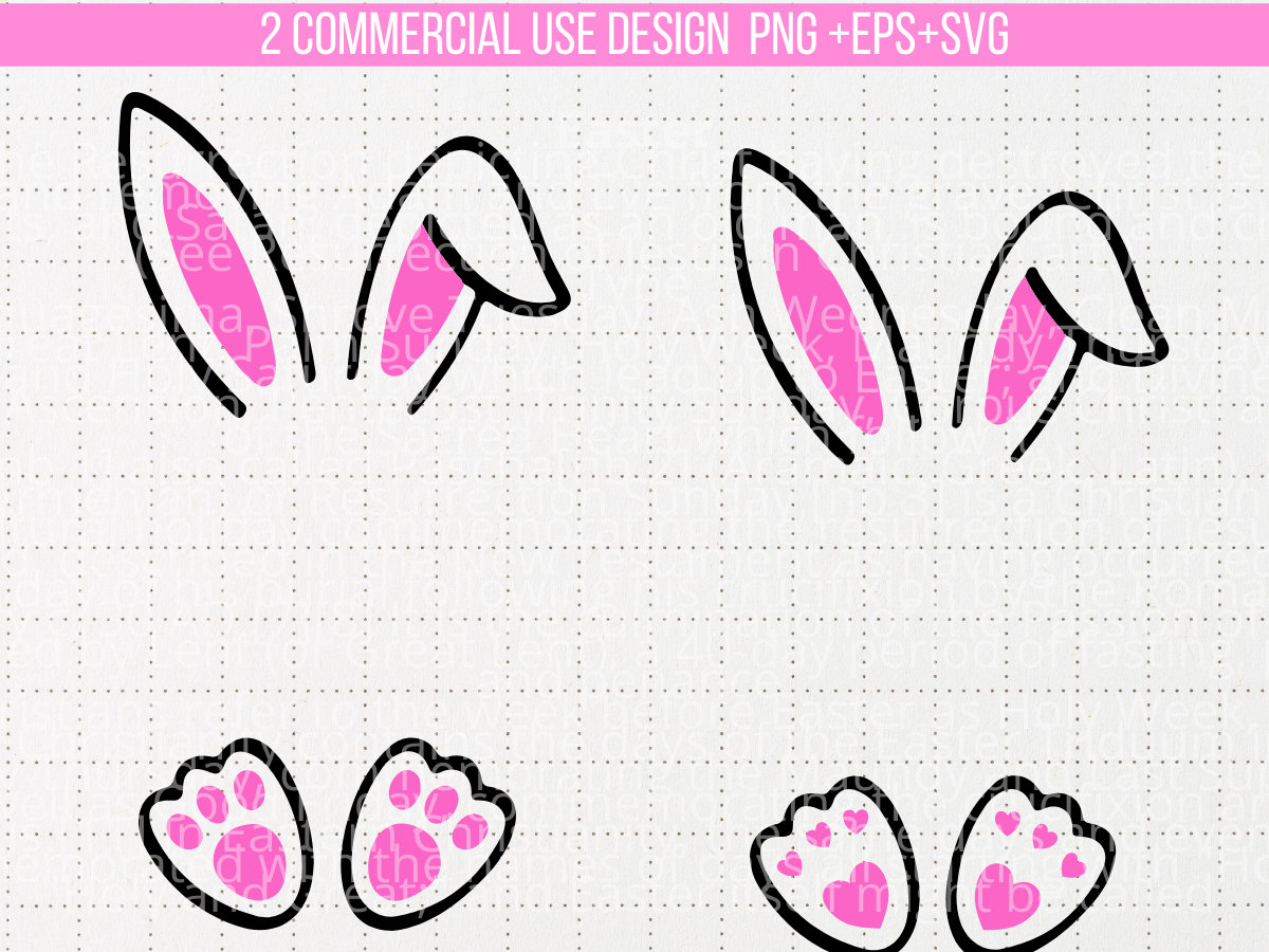 Bunny Feet and Ears Svg Png Bunny Ears Svg Bunny Feet Svg - Etsy