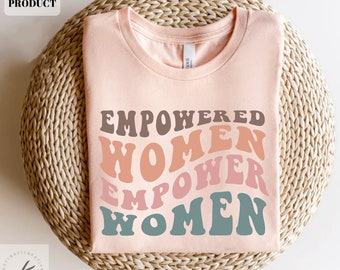 Empowered Women Empower Women svg png, Positive quote svg, Retro svg, Wavy letters, EPS PNG Cricut Instant Download