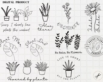Plant Mom svg,Funny plant svg , Plant lady svg, House plant svg, Crazy plant lady svg, Gardening svg, Gardener svg -Cricut Bundle