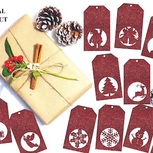 Christmas gift tag template, christmas gift tag svg | 11 Designs | Cricut Silhouette Laser Cut